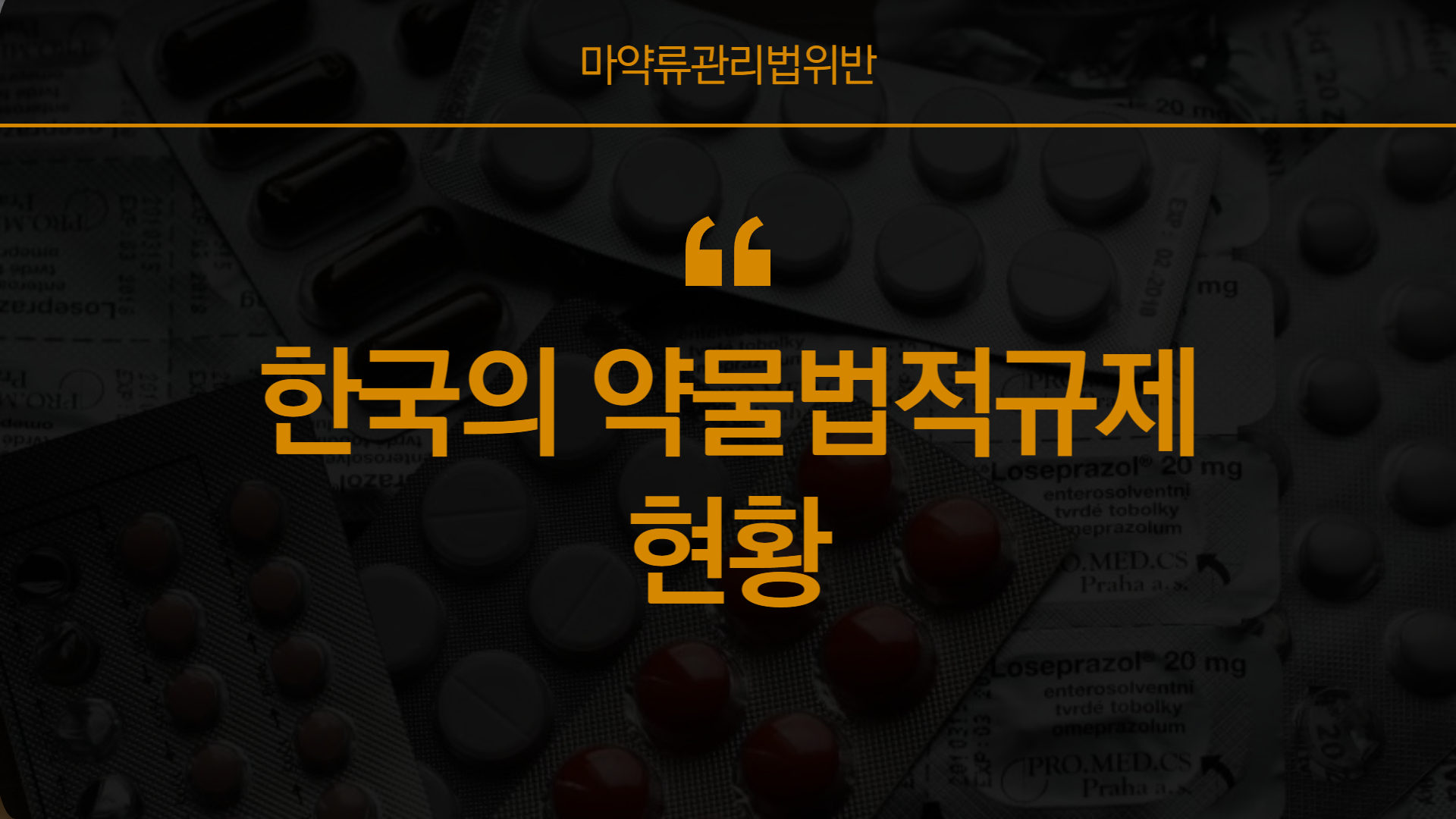 한국의 약물법적규제